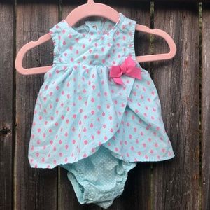 Blue and hot pink lady big dress